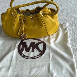 Michael Kors Yellow Shoulder Bag with Slouchy Design